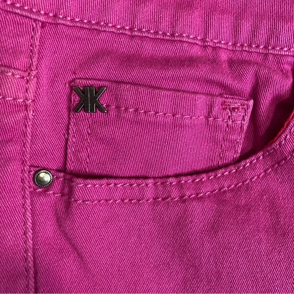 Kardashian Kollection Zip Fly Magenta Denim Stretch Pants - Size 14 - Picture 7 of 9